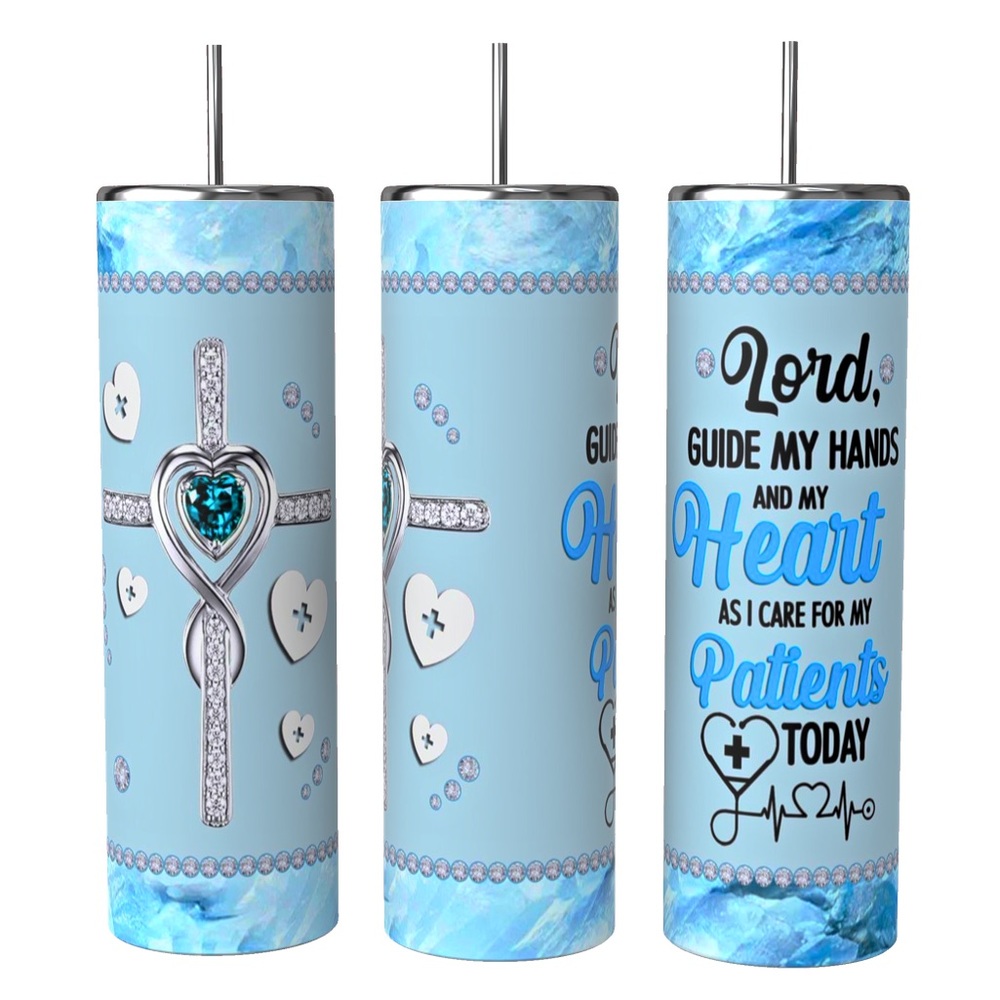 Healing Hands 20oz SUBLIMATED STAINLESS STEEL DOUBLE WALL INSULATED TUMBLER
